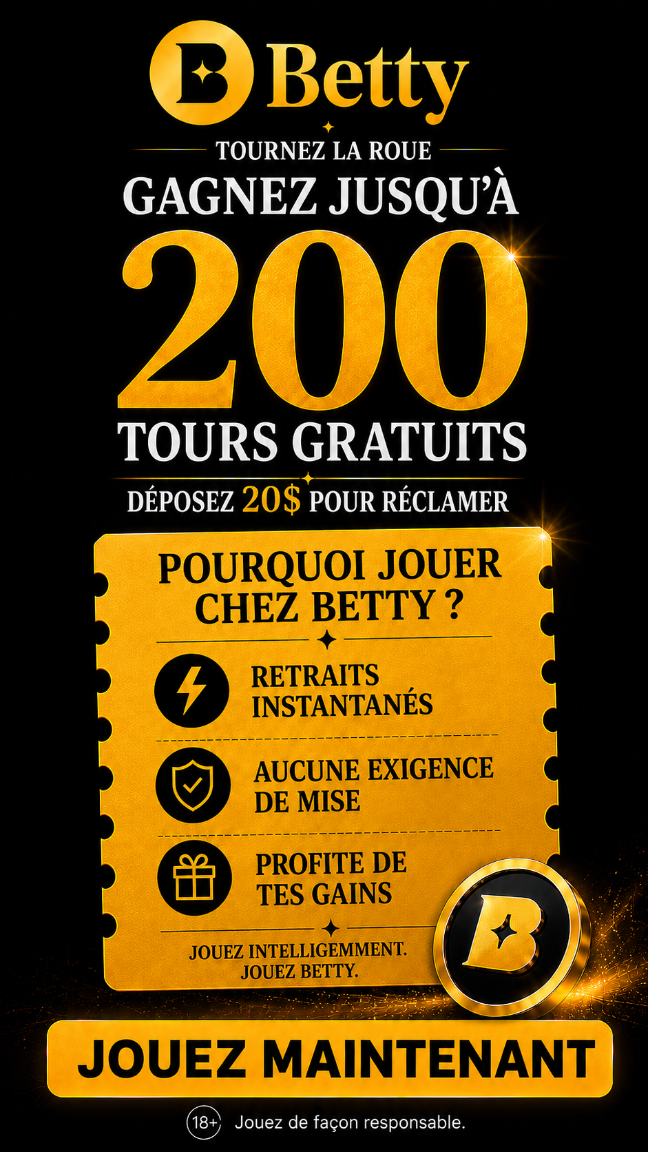 Betty Online Casino Facebook ad