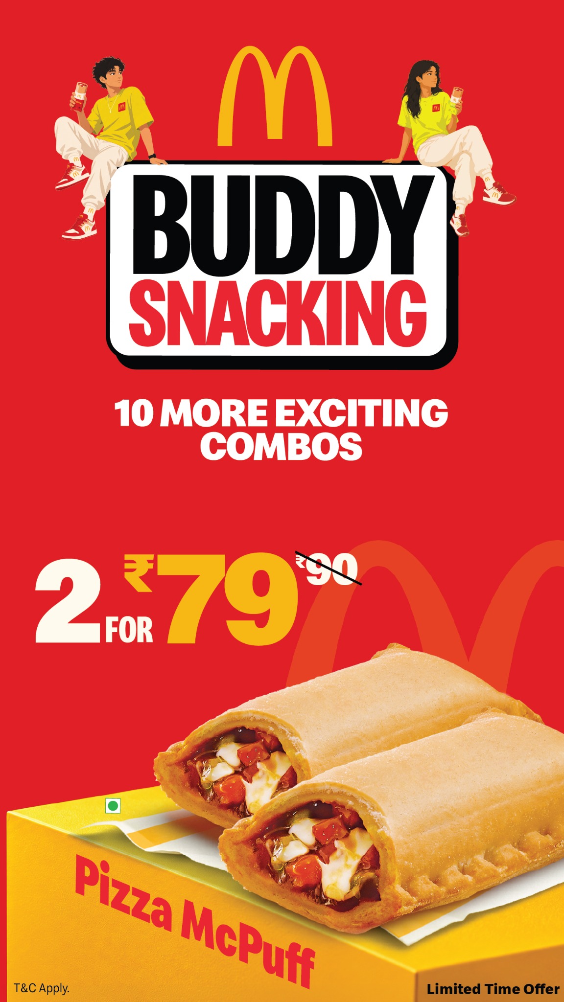 McDonald's India Facebook ad: Double the Snacks. 64% OFF