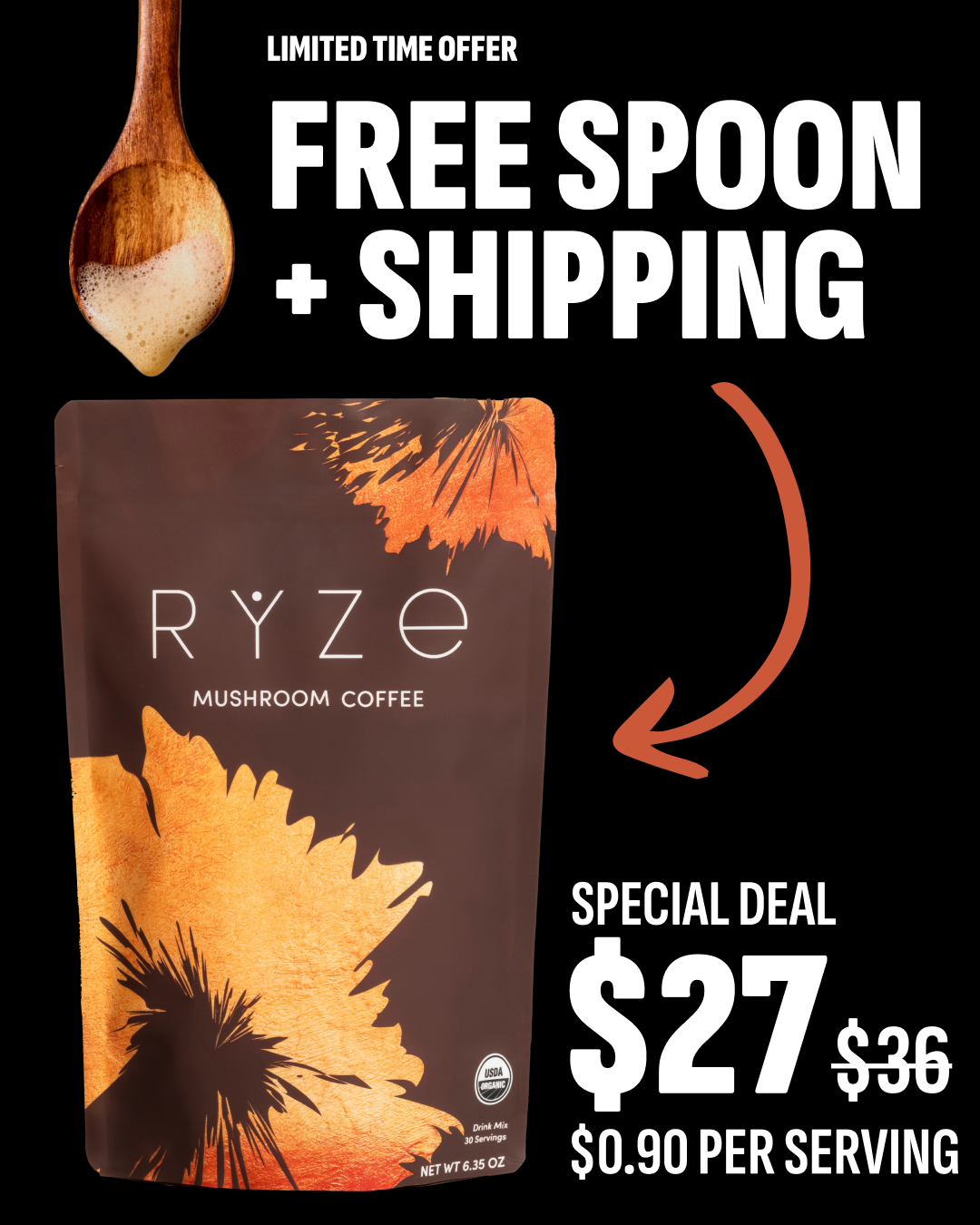 RYZE Superfoods Facebook ad