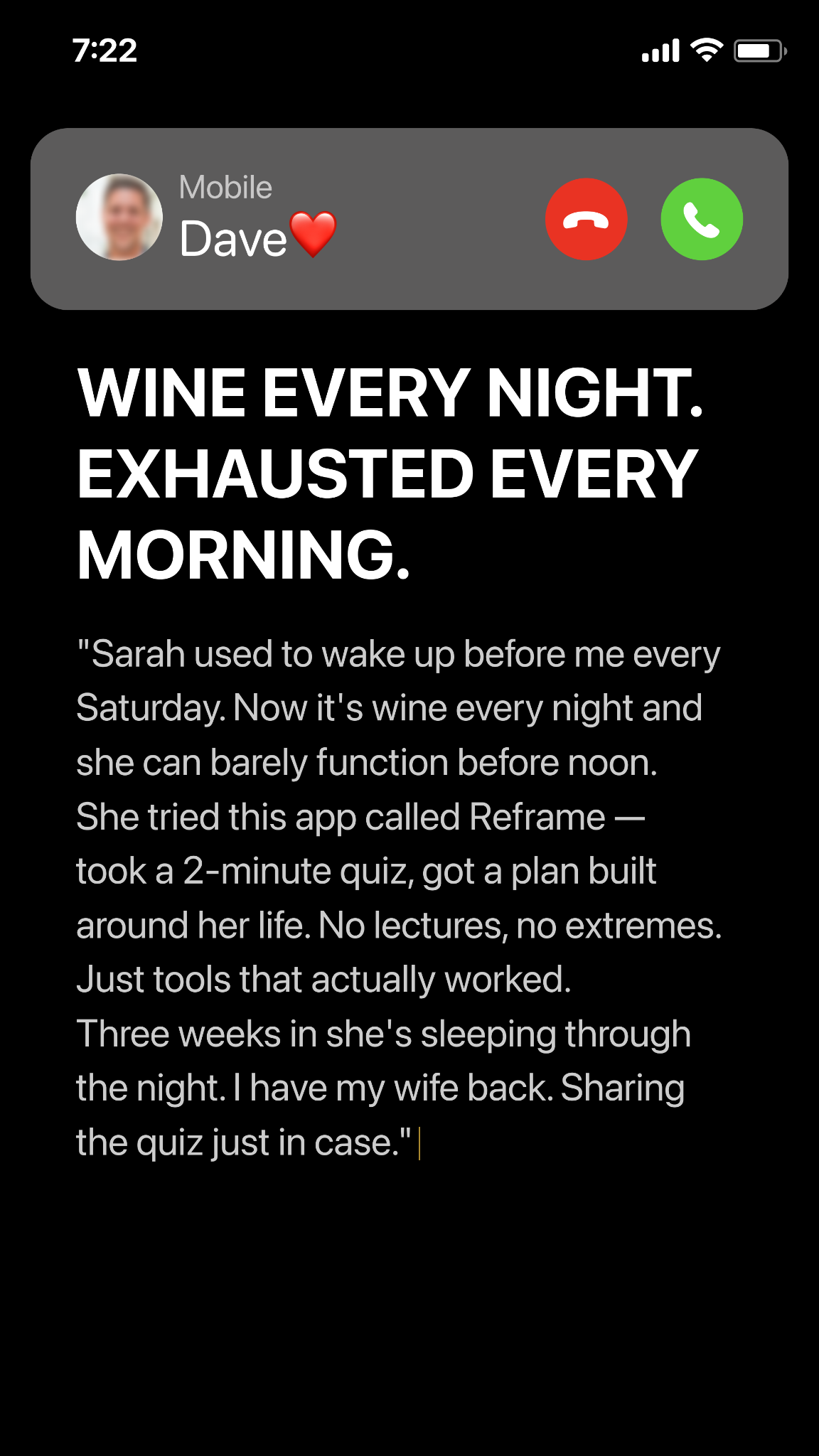 Reframe Facebook ad