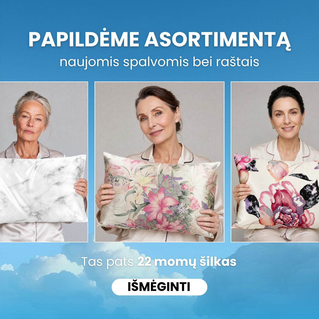 SilkEra Facebook ad: Raštuoti SILKERA užvalkalai, NAUJA kolekcija jau čia