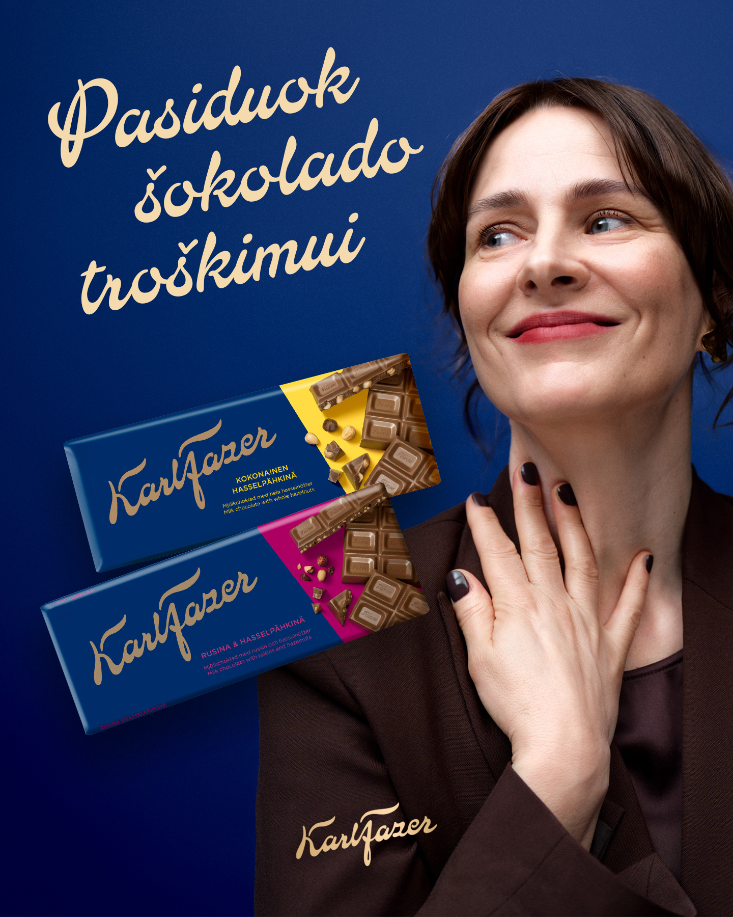 Fazer Lietuva Facebook ad: Ieškokite didžiuosiuose prekybos centruose