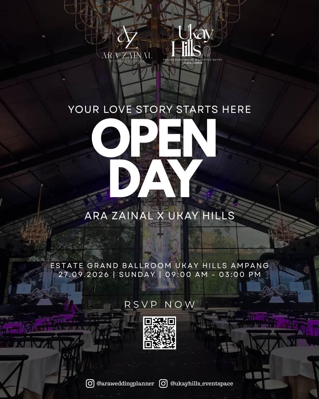 Ara Zainal Wedding Planner Sdn Bhd Facebook ad: Join us for an exclusive Wedding Open Day…