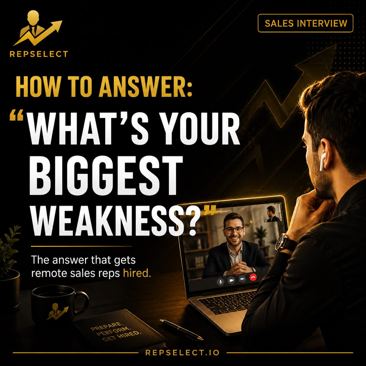RepSelect.io Facebook ad: Learn how to answer interview questions the right…
