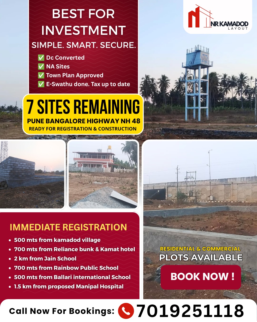 N R Kamadod Layout Facebook ad: Only 7 Sites Remaining - Book Now!
