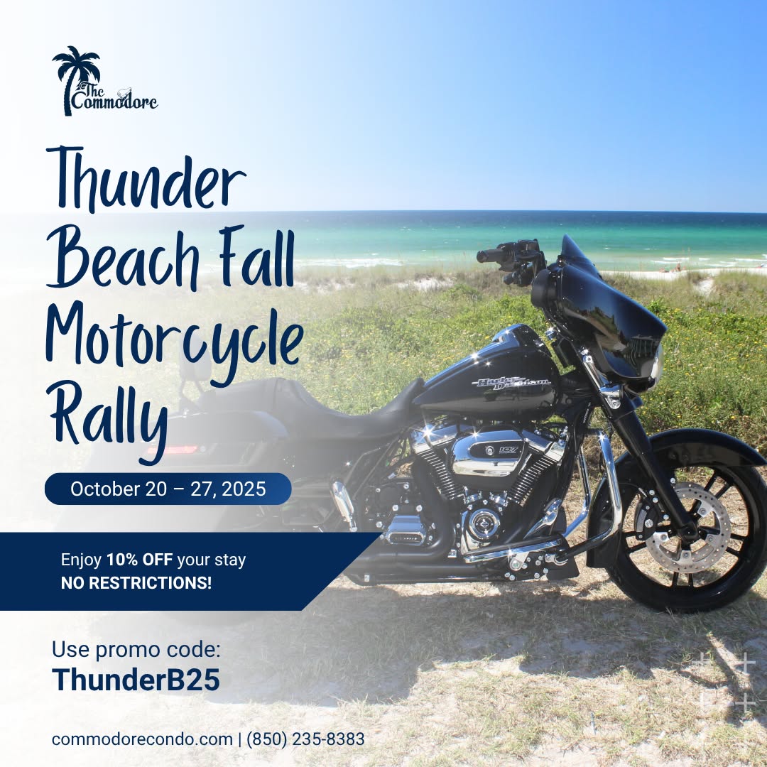 Commodore Condo PCB Facebook ad: Your Rally Beach Stay