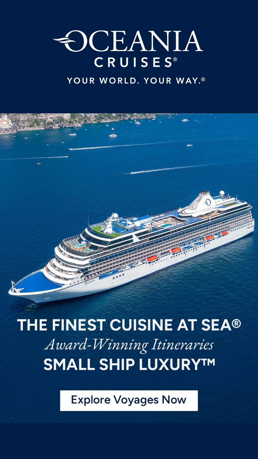 Oceania Cruises Facebook ad from Mar 2, 2026