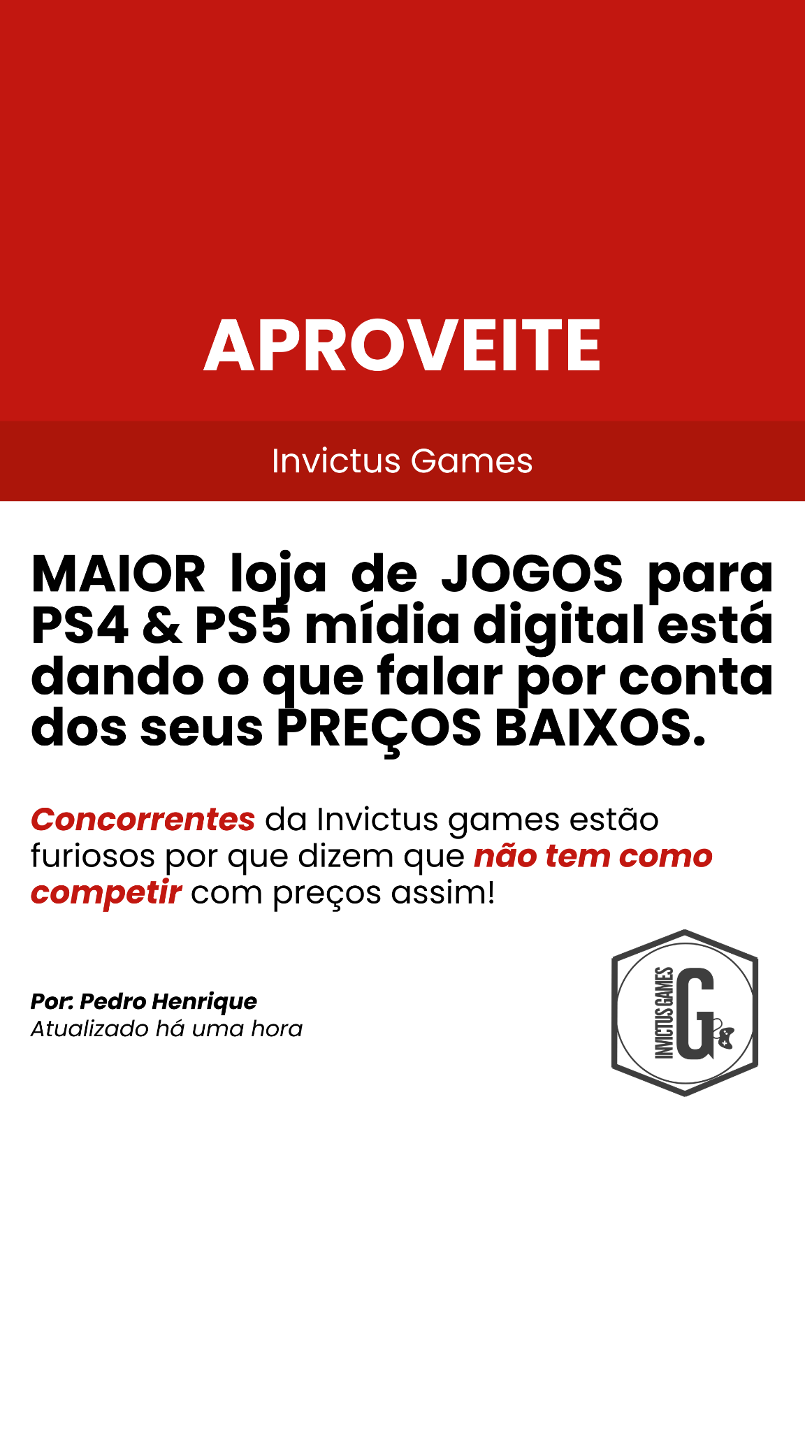 Invictus  Facebook ad