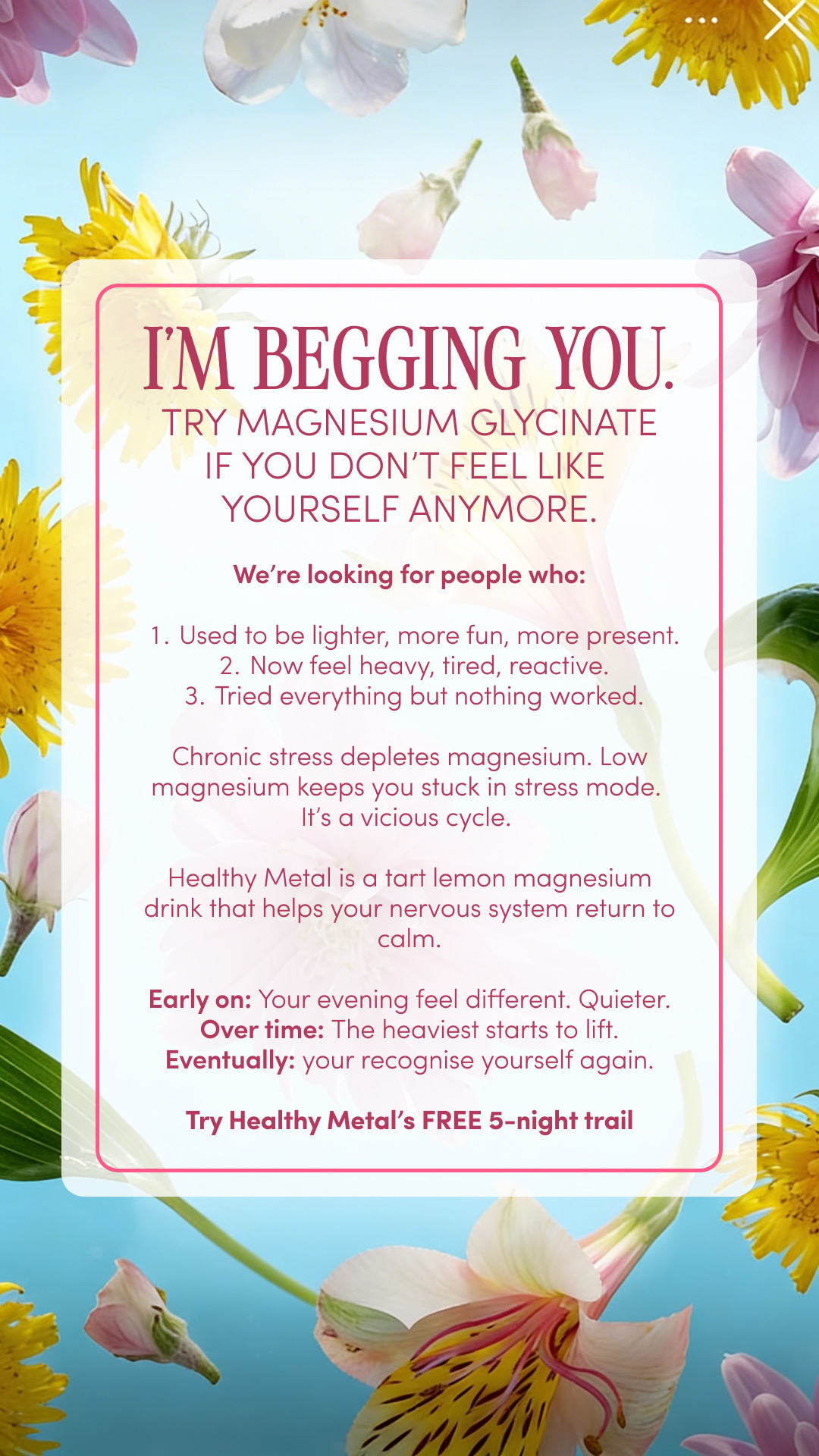 Healthy Metal Facebook ad