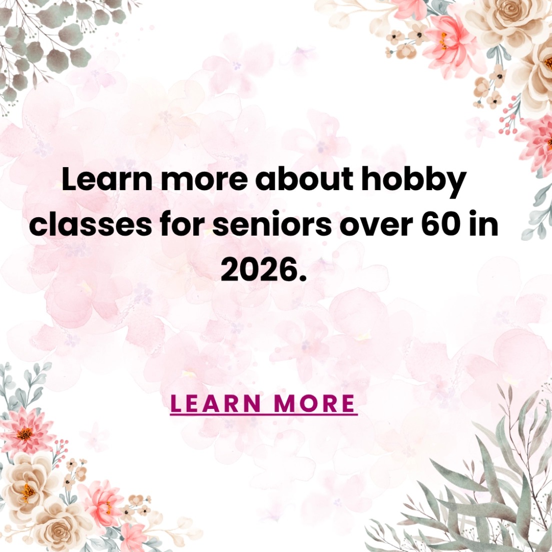 Adult Education Facebook ad: Learn more about creative, learning and social hobby…