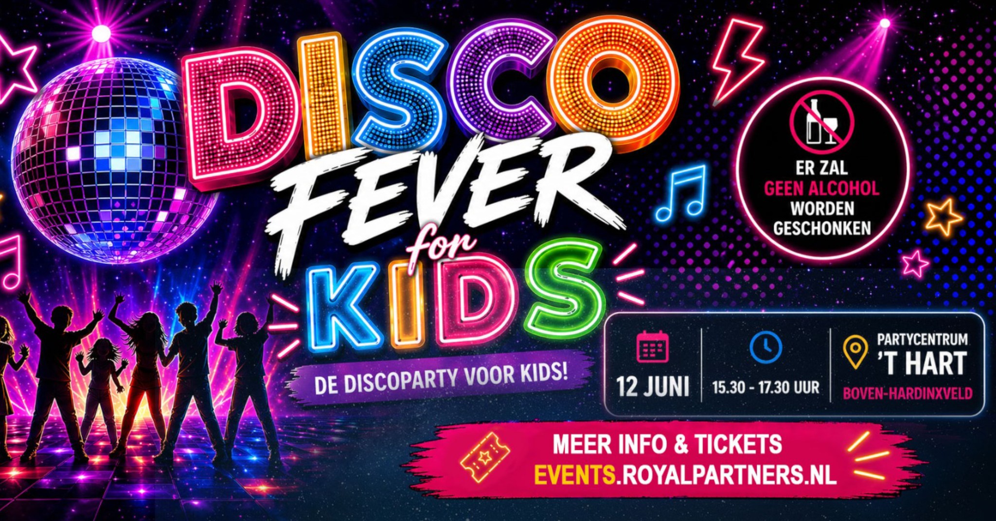 Royal Partners Events Facebook ad: Disco Fever For Kids