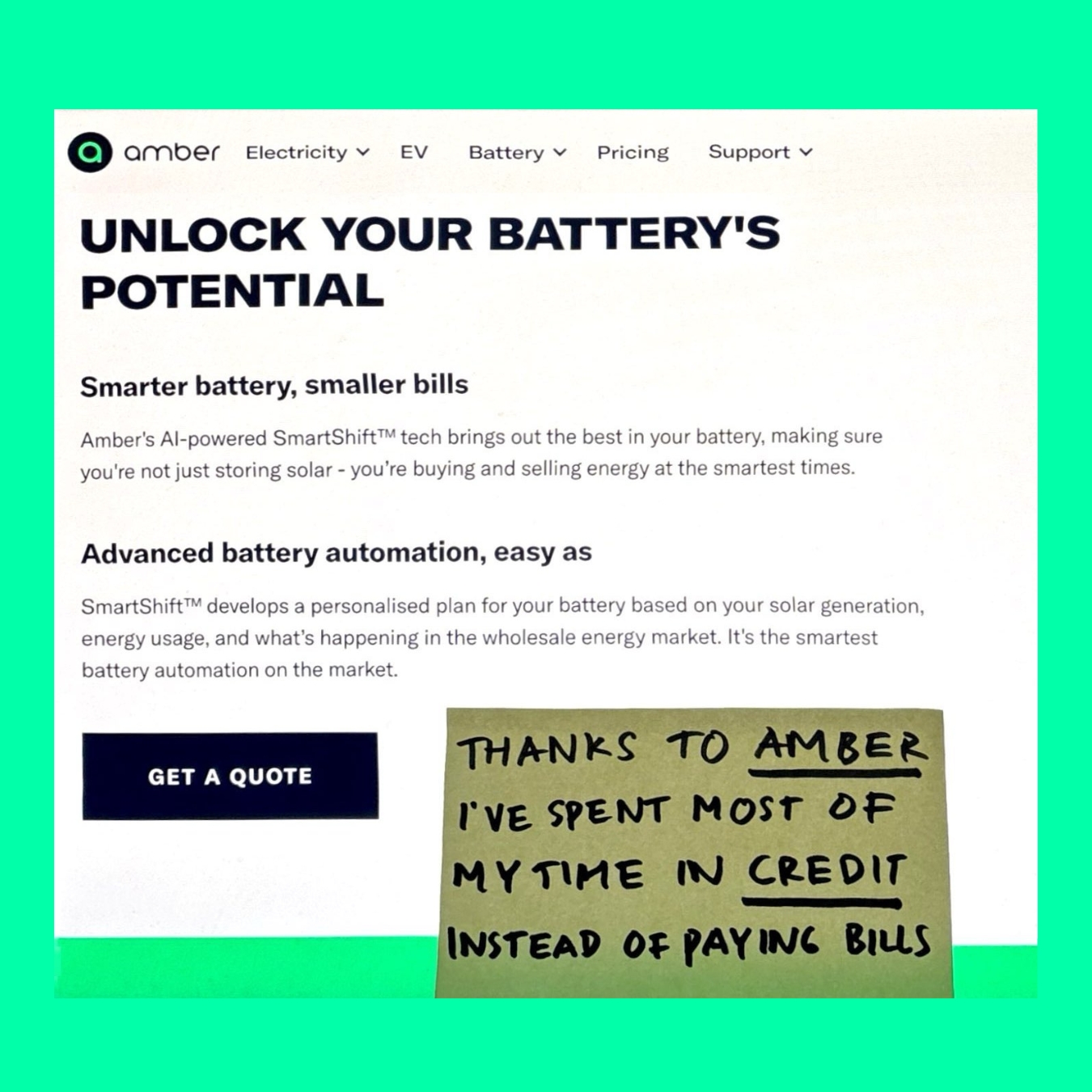 Amber Electric Facebook ad: Save with wholesale