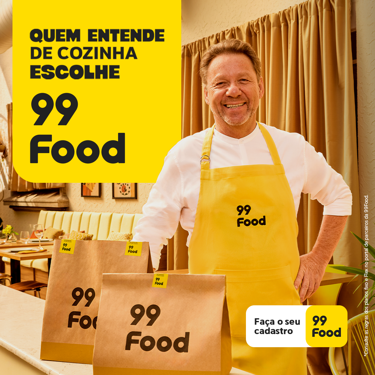 Vou de 99 Facebook ad: Cadastre seu restaurante agora