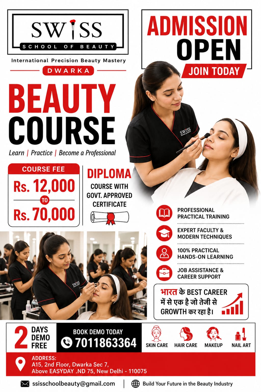Swiss School of Beauty - Dwarka Facebook ad: Become a Professional Makeup Artist -Dwarka Sector 7, New…