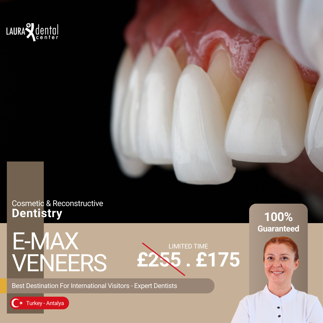Laura Dental Center Turkey Facebook ad: Emax Veneers in Turkey.
