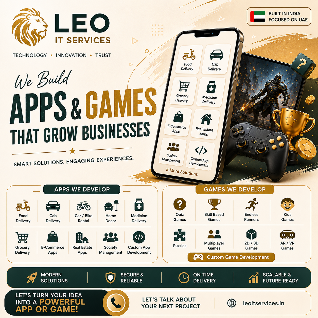 Leo It Services Facebook ad: We transform your vision into an app designed…