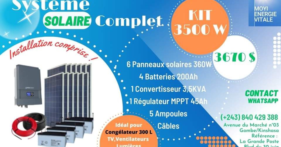 Moyi Énergie Vitale Facebook ad: Installations solaires pour l'Afrique.
