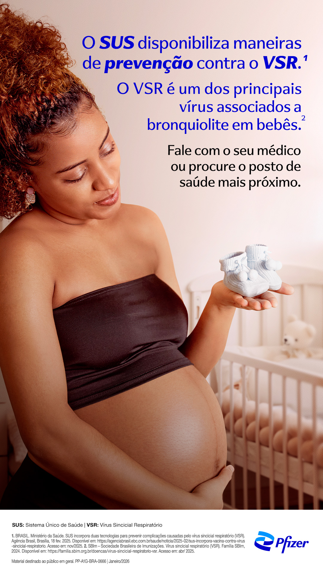 Pfizer Brasil Facebook ad: Decorar o quarto, comprar o primeiro
