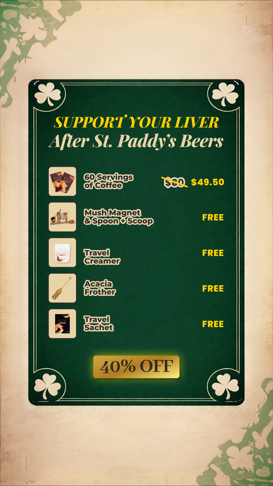 RYZE Superfoods Facebook ad