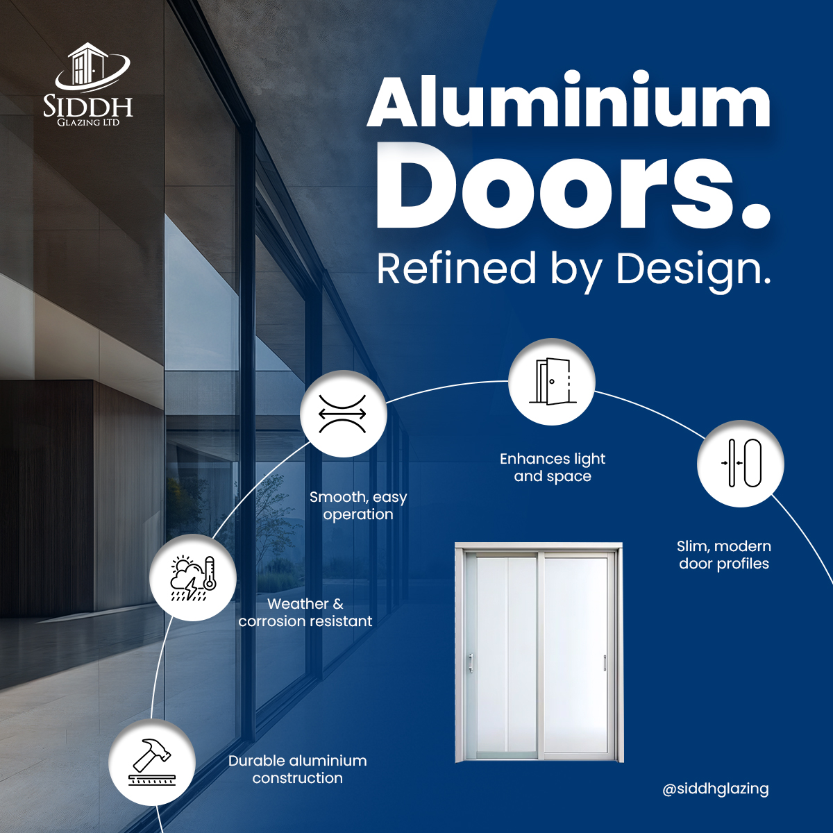Siddh Glazing UK Facebook ad: Upgrade your home with premium aluminium doors designed…