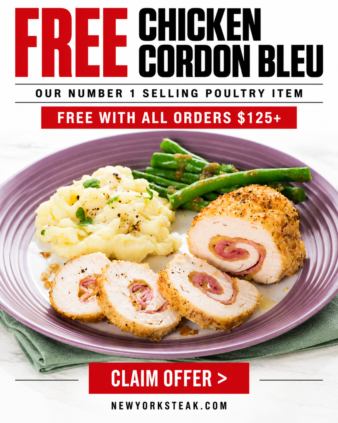 The New York Steak & Seafood Company Facebook ad