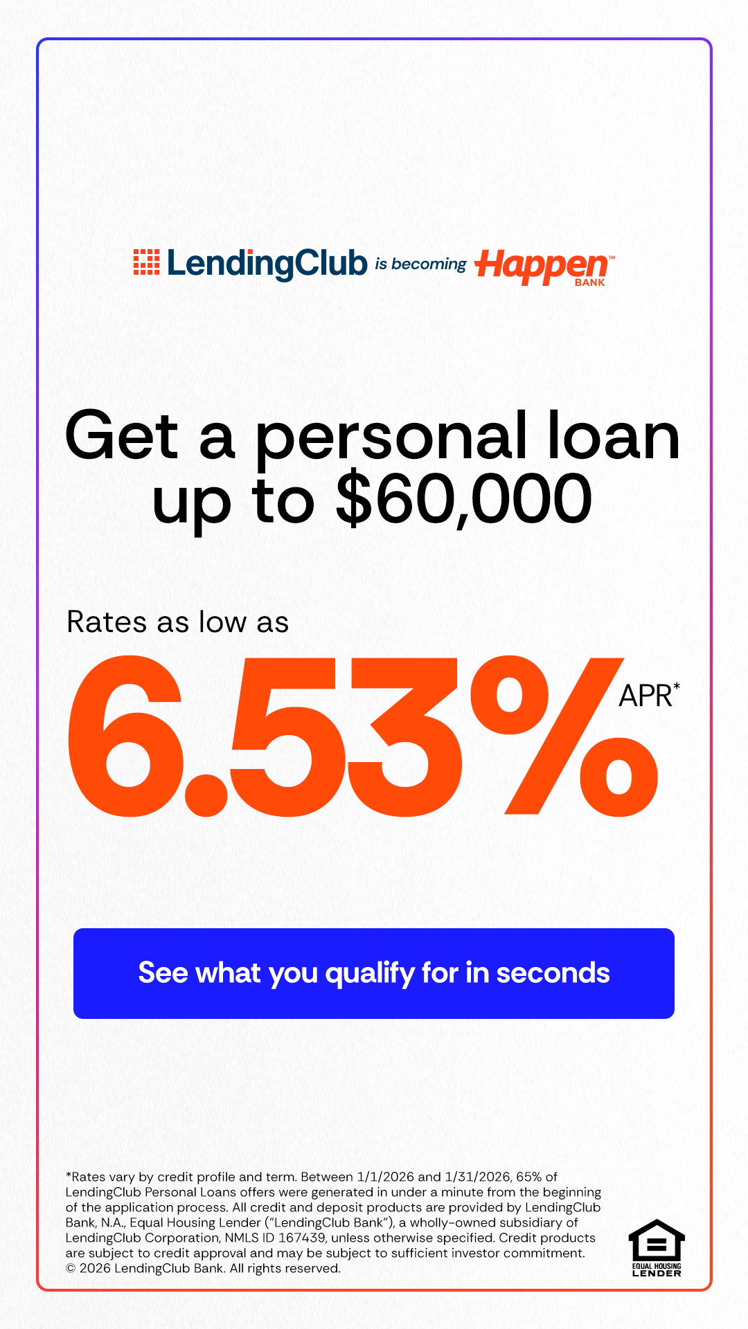 LendingClub Facebook ad