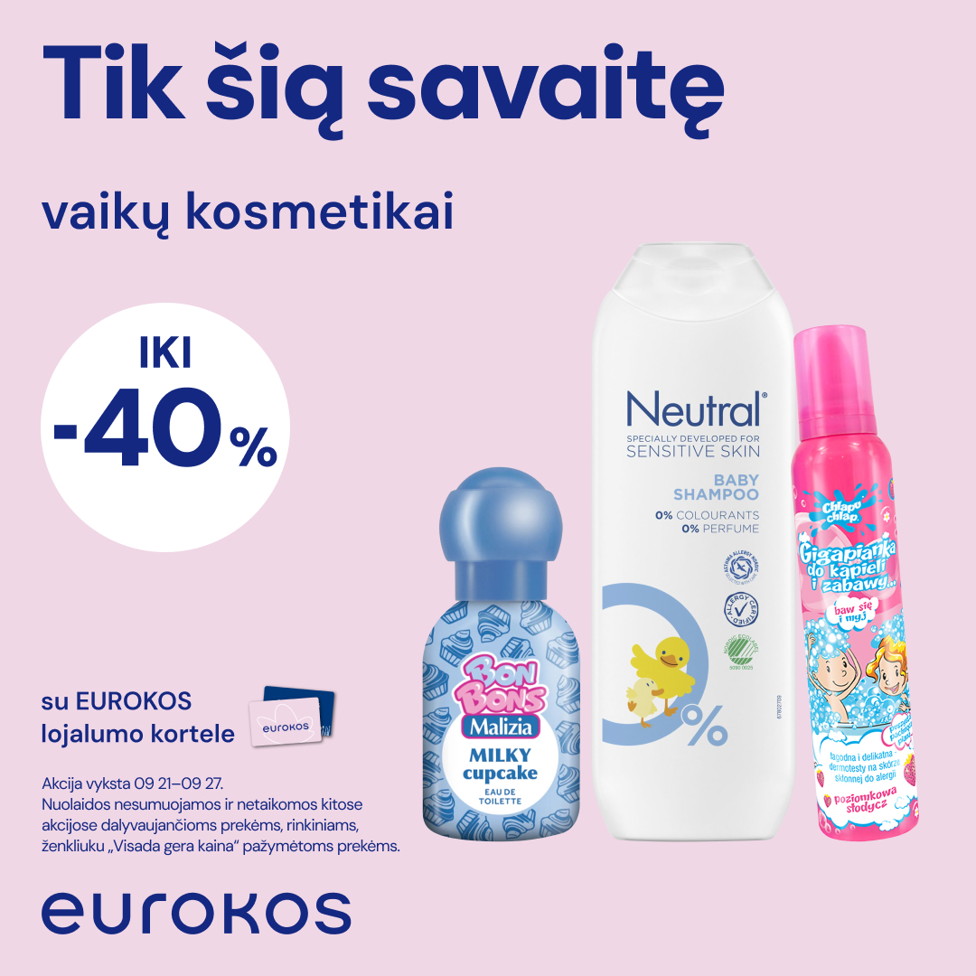 EUROKOS Facebook ad: Vaikų kosmetikai -40%