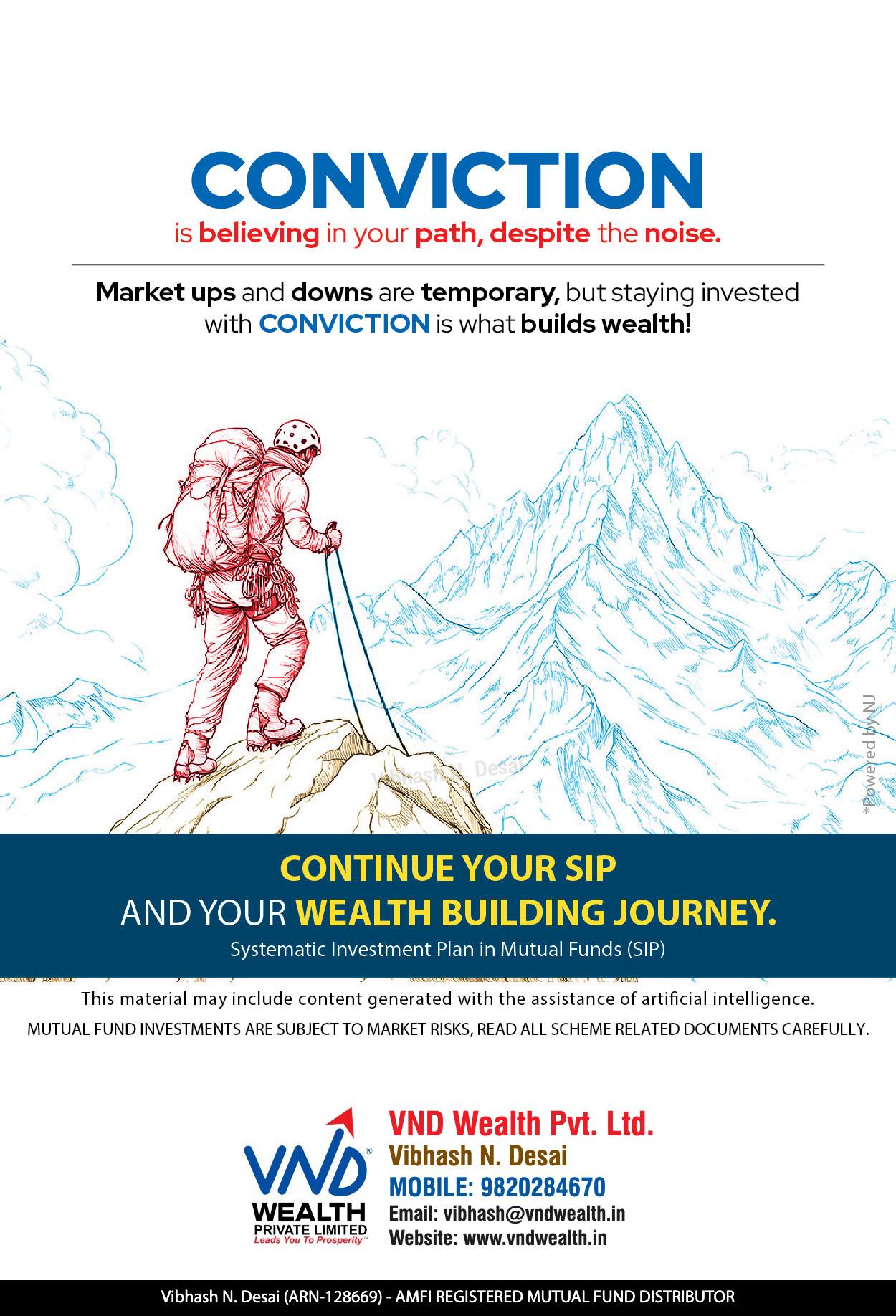 VND Wealth Pvt Ltd Facebook ad: Disciplined SIP investing with conviction can help build…