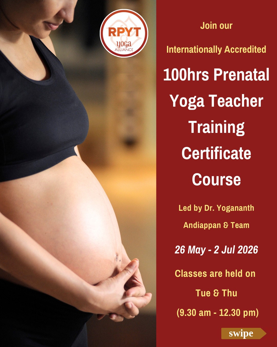 Anahata Yoga - Yoga from the Heart Facebook ad: Become a Qualified Prenatal Yoga Teacher - RPYT