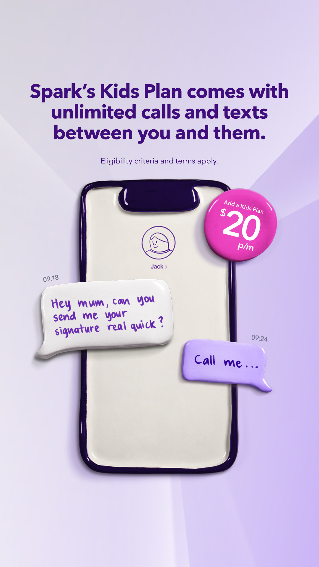 Spark Facebook ad: Spark's Kids Plan
