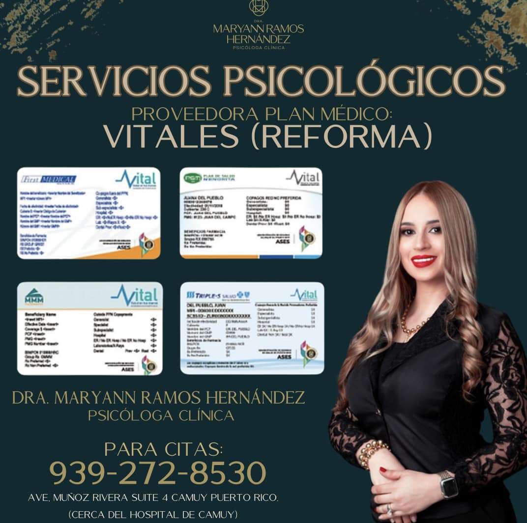 Dra. Ramos Hernández, Psy.D Facebook ad: BIENVENIDOS PACIENTES PLAN VITAL