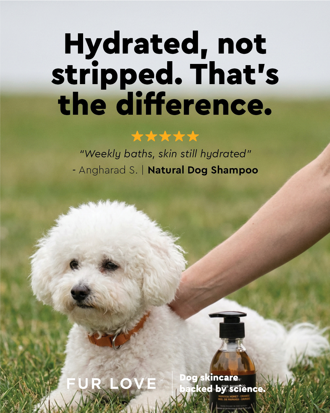 Fur Love Facebook ad: Gentle on itchy, irritated skin, Jackie G.