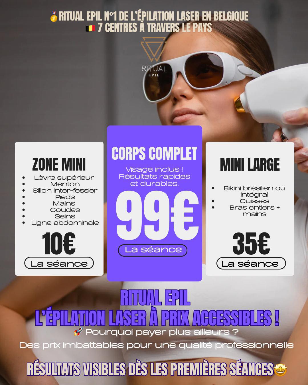 Ritual Epil Belgium Facebook ad: Prendre rendez-vous - Ritual Epil N1 de l’épilation…