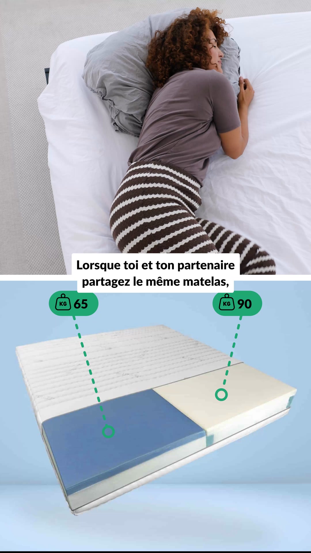 AMQ Sleep Facebook ad: Pour des nuits de rêve à deux