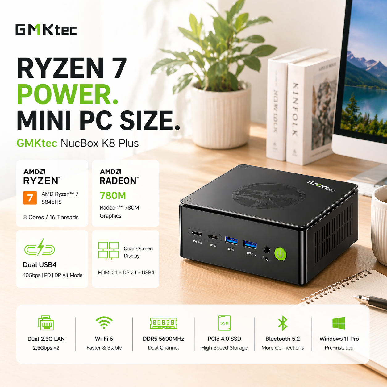 GMKtecEurope Facebook ad: K8 Plus Mini PC | AMD Ryzen 7 8845HS