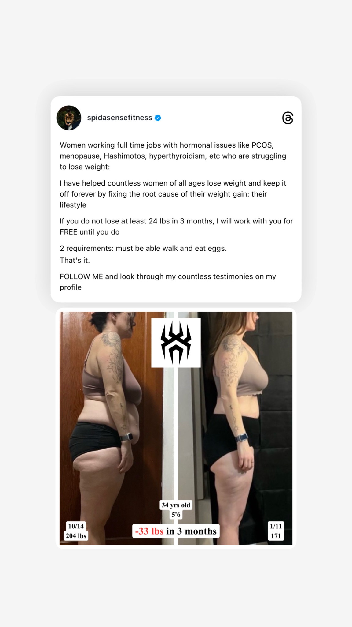 Spidasensefitness Facebook ad