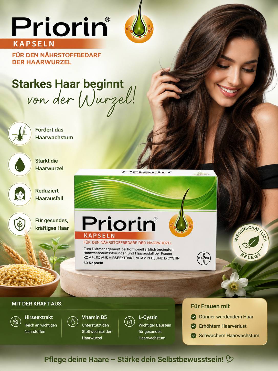 Hair vitamins Facebook ad: د Priorin کپسول, د ویښتانو د پیاوړتیا غوره…