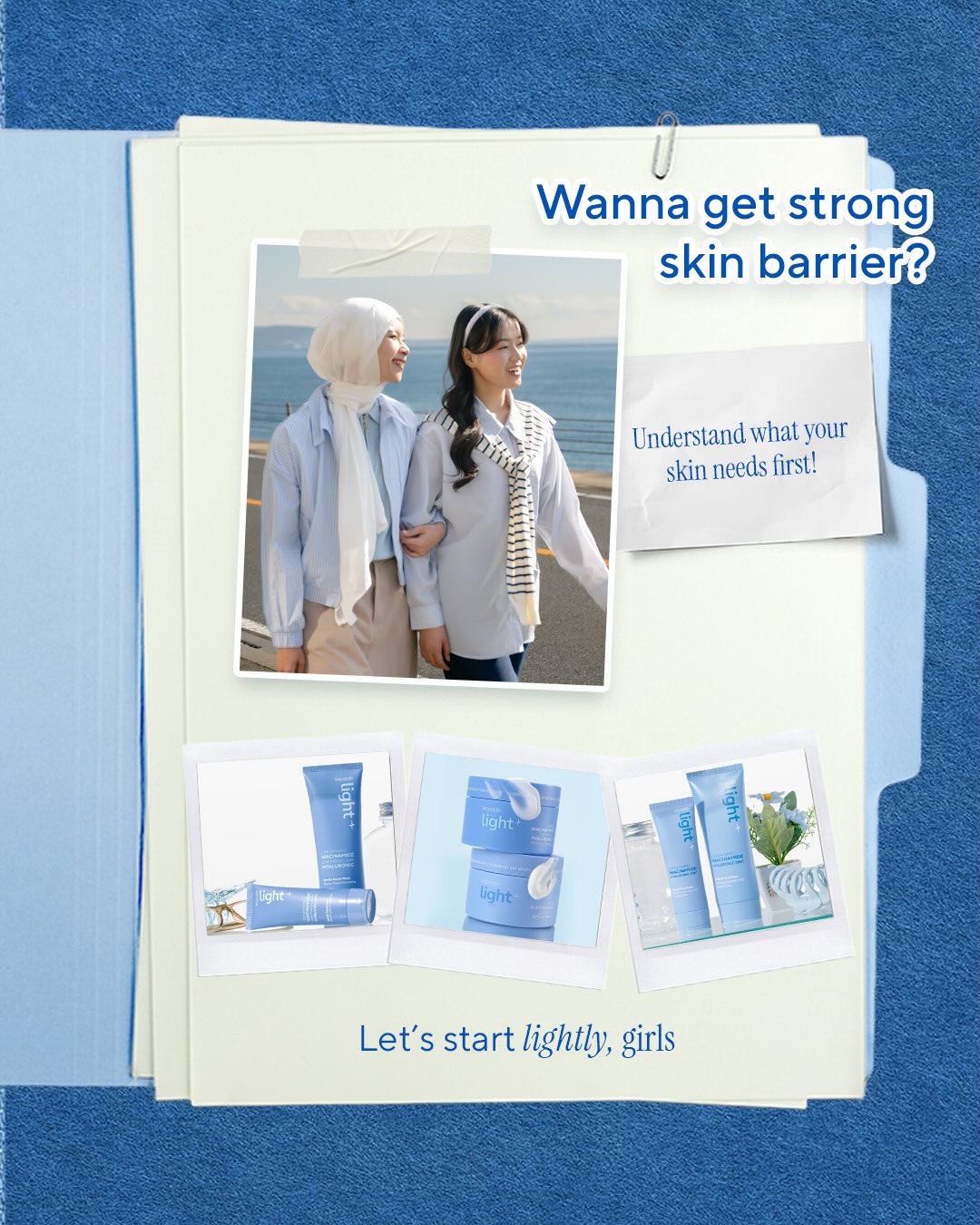 Light+ Beauty Facebook ad: Dry or oily, glow tetap harus on point.