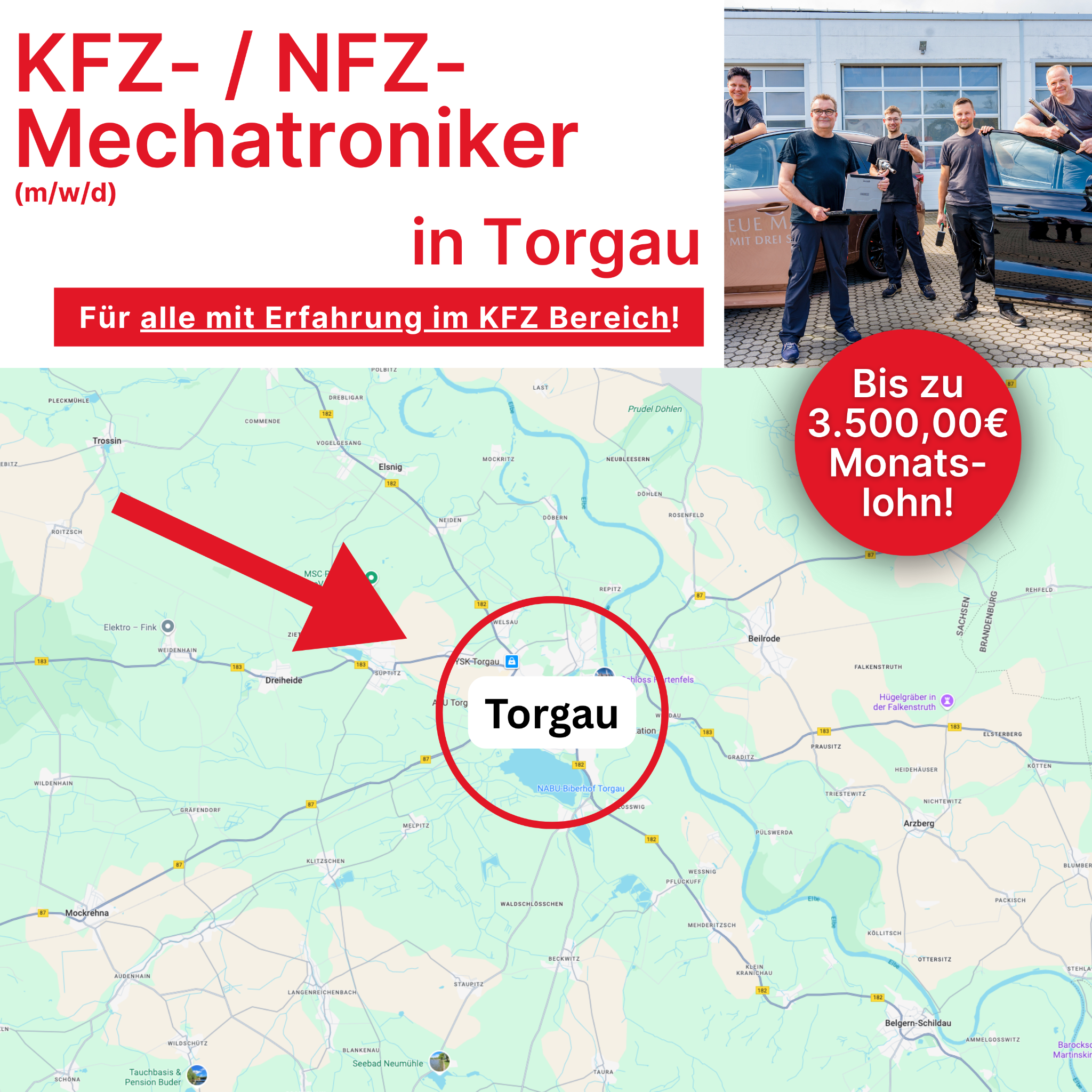 Candidate Flow KFZ-Karriere Facebook ad: Du möchtest ein unwiderstehliches Job-Angebot?
