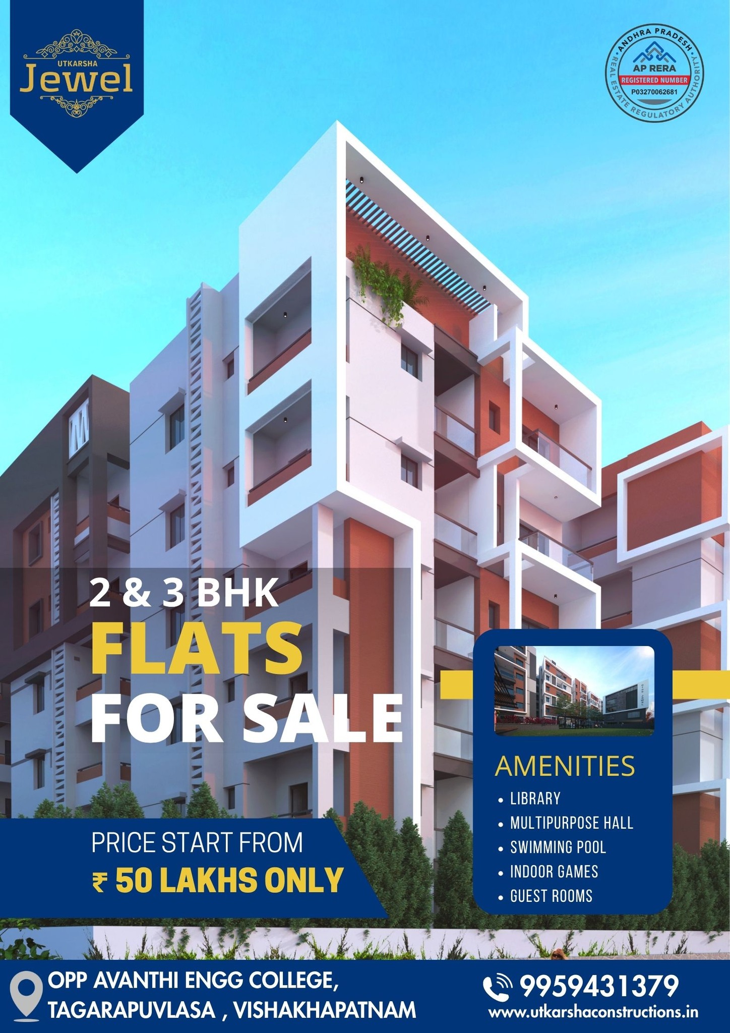 Utkarsha Jewel - Premium 2 & 3 BHK Apartments at Tagarapuvalasa Facebook ad