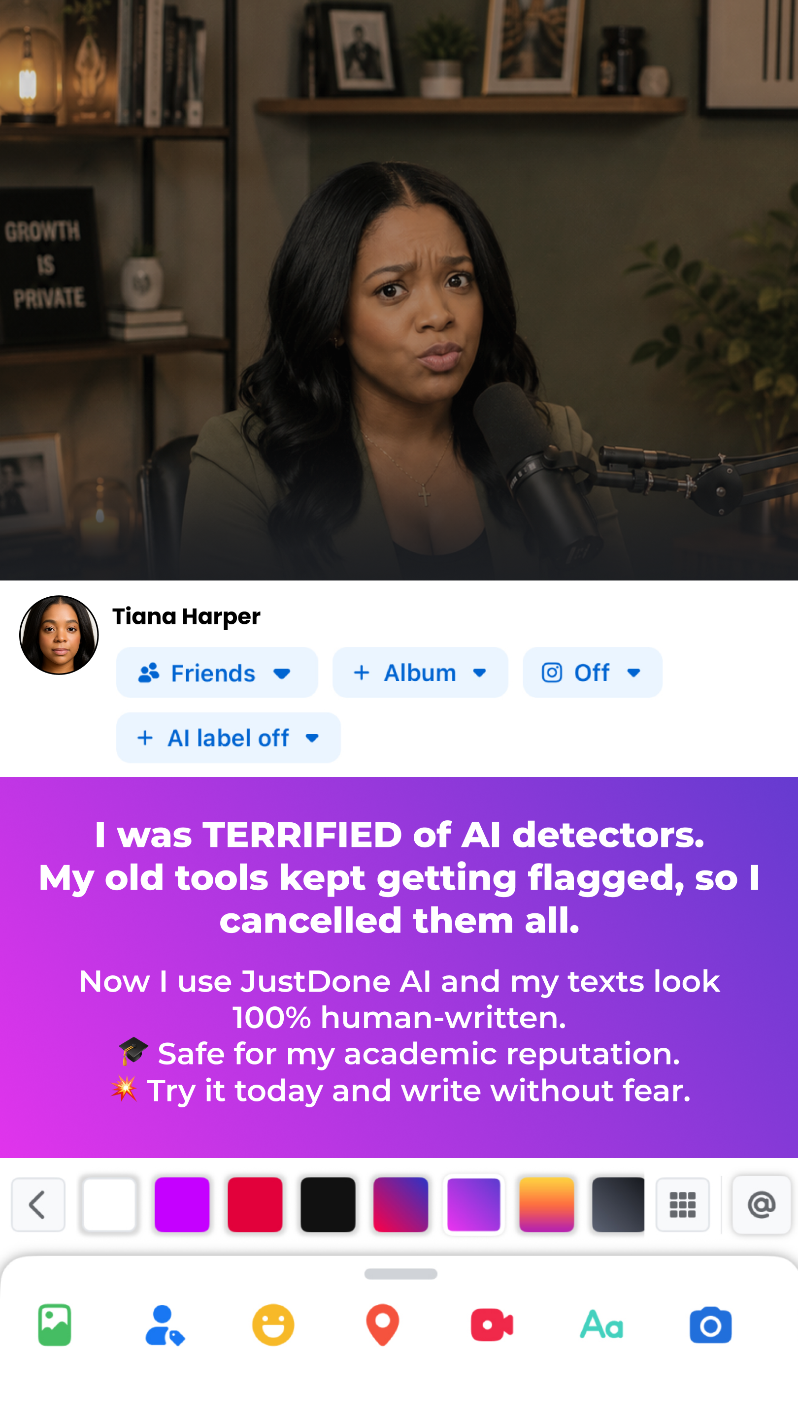 JustDone Facebook ad