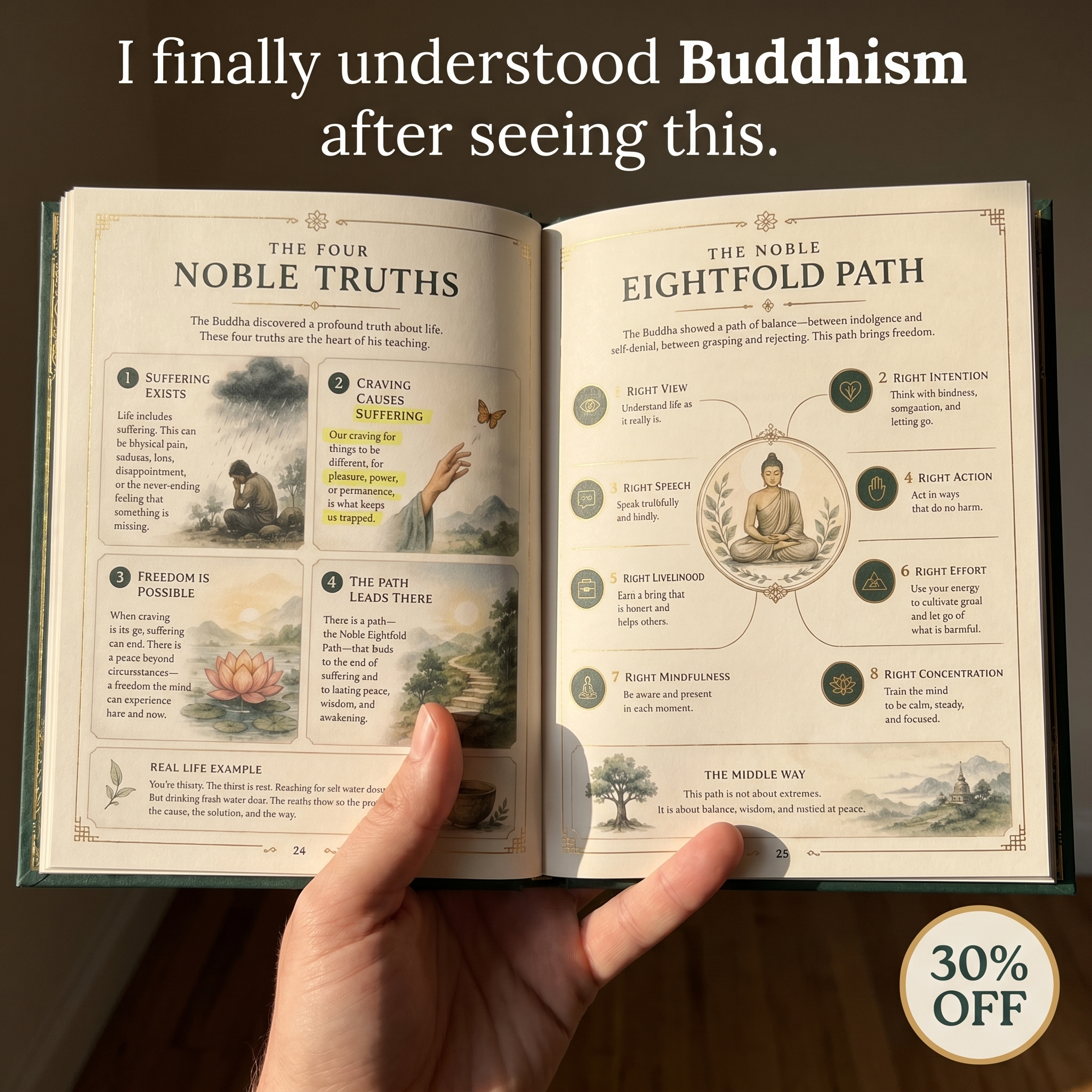 Risen Lotus Facebook ad: Buddhism Made Simple & Illustrated