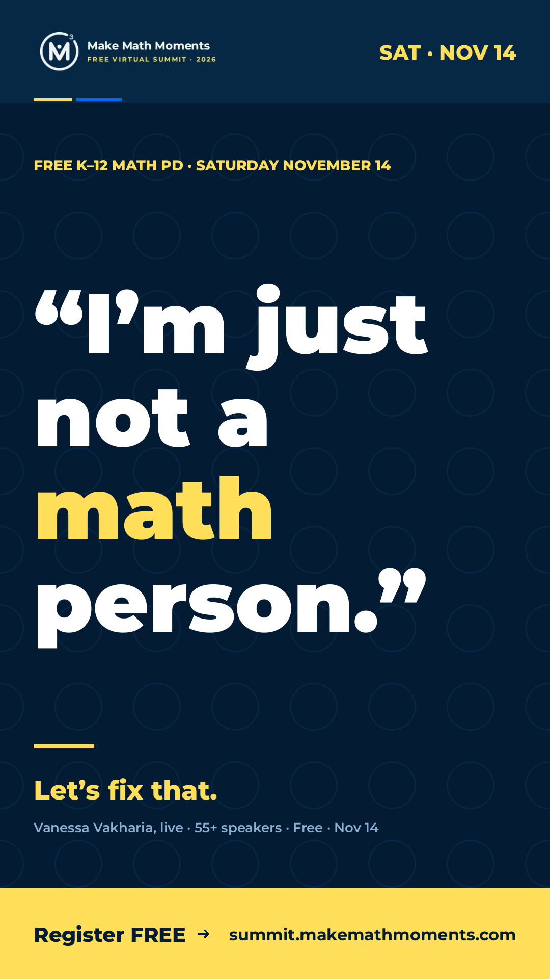 Make Math Moments Facebook ad: 5 Ways to Undo Math Trauma, Free