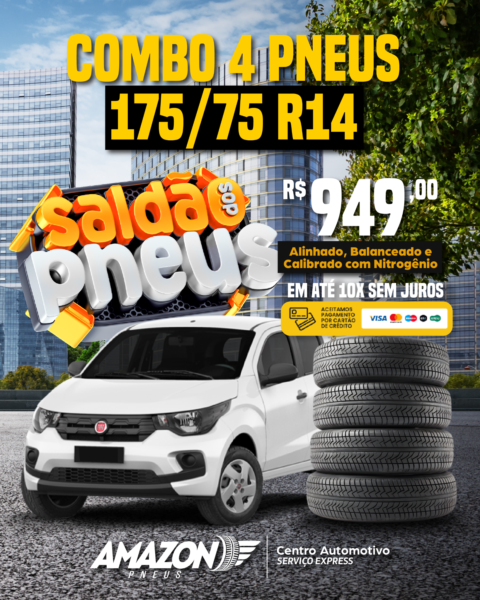 Amazon Pneus Manaus Facebook ad from Jan 17, 2026