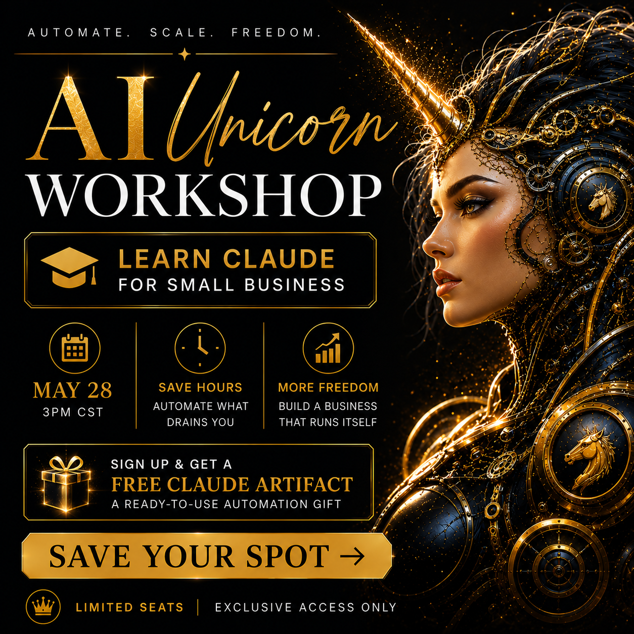 Coach Becky Beach Facebook ad: Make Claude your AI Unicorn!