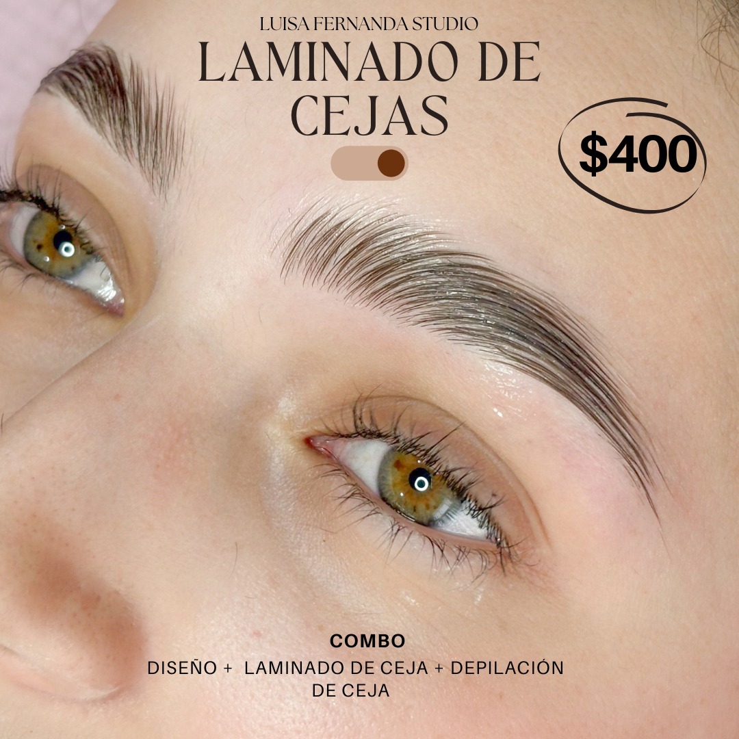 Luisa Fernanda Studio Facebook ad: Laminado de cejas + Botox GRATIS