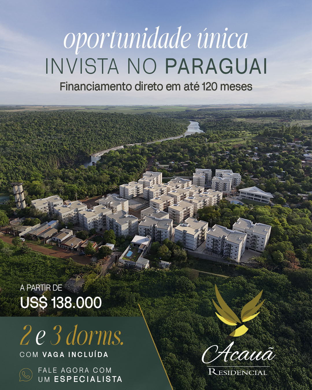 Residencial Acauã Facebook ad: Apartamentos prontos para morar no Paraguai.
