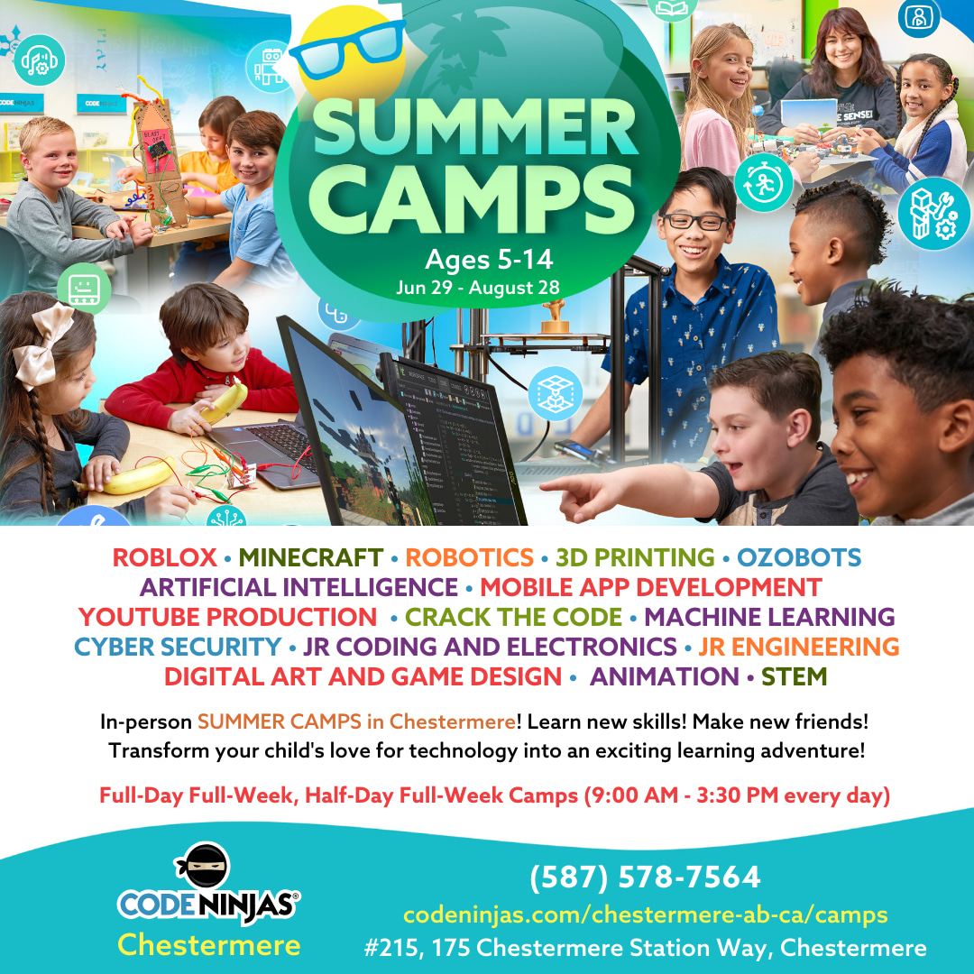 Code Ninjas Chestermere Facebook ad: Summer Camps