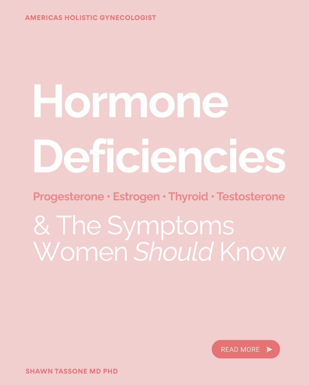 Shawn Tassone, MD, PhD - America's Holistic Gynecologist Facebook ad: Most women go years feeling off without ever…
