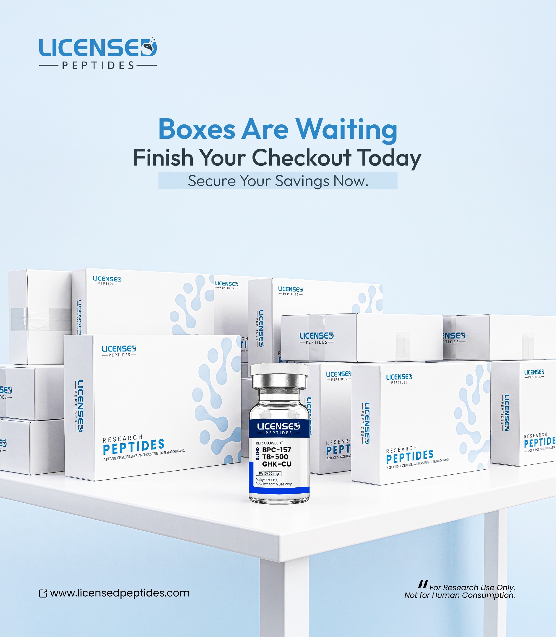 LicensedPeptides.com Facebook ad
